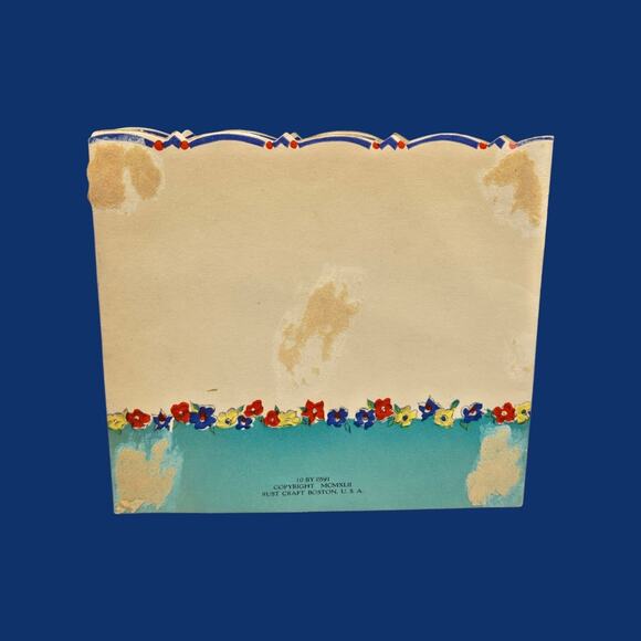 1942 Pop Up 1 year-old Birthday Hat Chick Duck Vintage Rust Craft Die-Cut Card - Picture 6 of 11